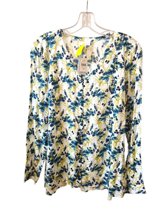 J. Jill Tops - NWT J.Jill Women's Floral Bird Print Button Front Blouse Long Sleeve Size XS